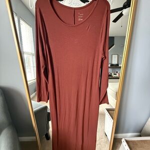 a new day Long Sleeve Rust Dress